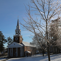 Photo of campus in the snow. Link to Gifts That Protect Your Assets